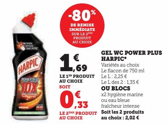 GEL WC POWER PLUS HARPIC OU BLOCS