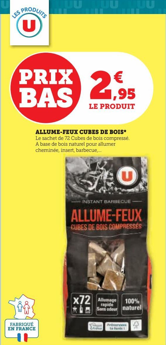 ALLUME-FEUX CUBES DE BOIS*