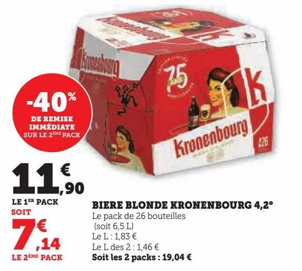 biere blonde kronenbourg 4,2°