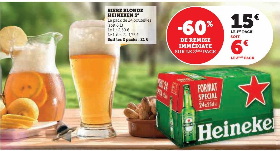 BIERE BLONDE HEINEKEN 5°