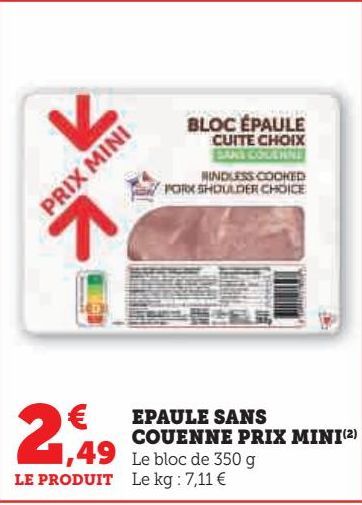 EPAULE SANS COUENNE PRIX MINI