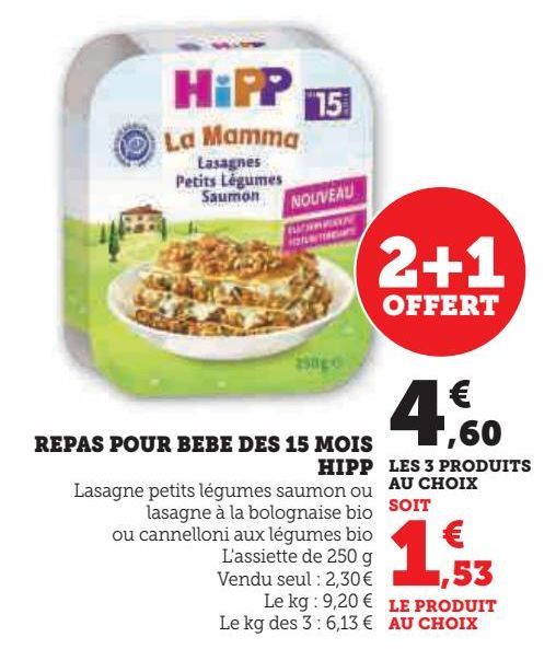 REPAS POUR BEBE DES 15 MOIS HIPP