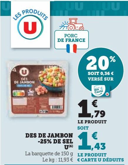 DES DE JAMBON -25% DE SEL U