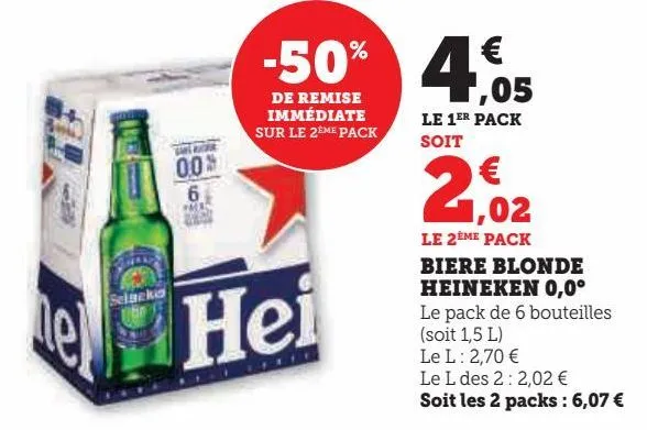 biere blonde heineken 0,0°