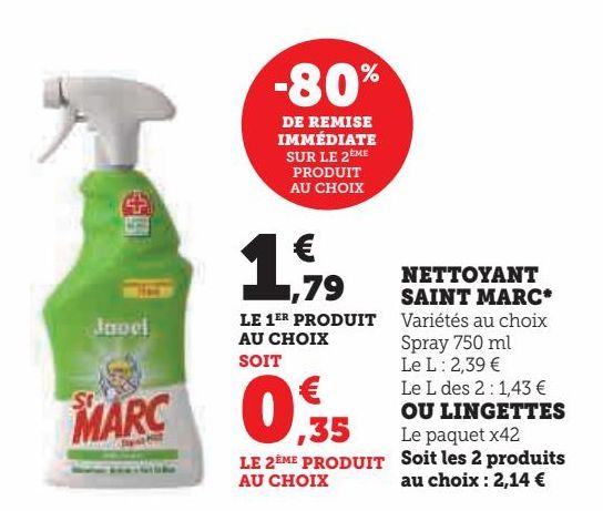 NETTOYANT SAINT MARC OU LINGETTES