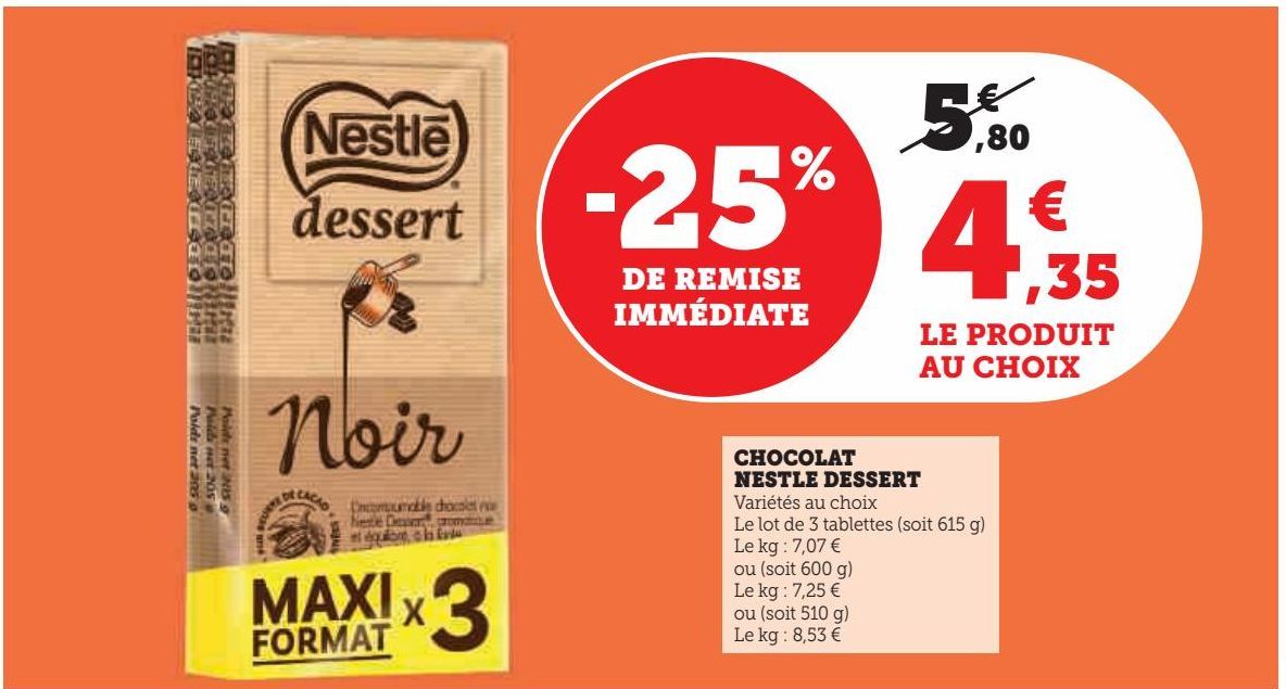 CHOCOLAT NESTLE DESSERT