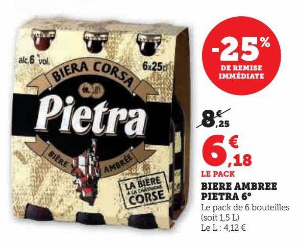 BIERE AMBREE PIETRA 6°