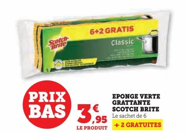 eponge verte grattante scotch brite