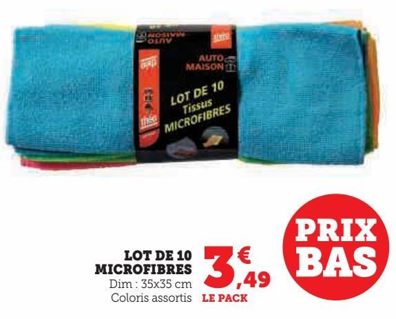 LOT DE 10 MICROFIBRES