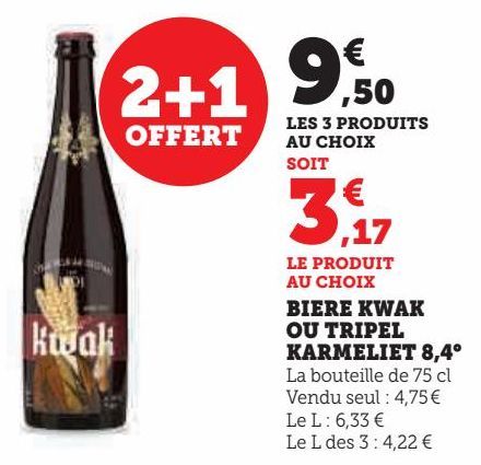 BIERE KWAK OU TRIPEL KARMELIET 8,4°