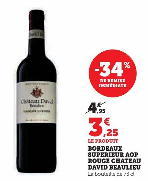 BORDEAUX SUPERIEUR AOP ROUGE CHATEAU DAVID BEAULIEU