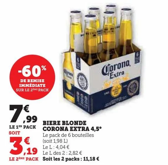 biere blonde corona extra 4,5°