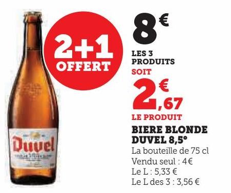 BIERE BLONDE DUVEL 8,5°