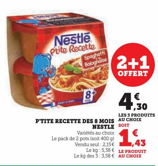 P'TITE RECETTE DES 8 MOIS NESTLE