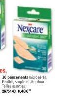 30 pansements micro aérés. Flexible, souple et ultra doux. Tailles assorties 2675143 8,48 €"  Nexcare 