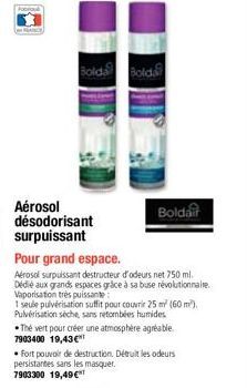 JUST WANN  Bold  Aérosol désodorisant surpuissant  Pour grand espace.  Aérosol surpuissant destructeur d'odeurs net 750 ml. Dédié aux grands espaces grâce à sa buse révolutionnaire. Vaporisation très 