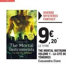 the mortal instruments  lla cite des tenebr  guerre mystères fantasy  € ,20 