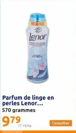 mega pack  lenor  parfum de linge en perles lenor... 570 grammes  979  17.18/ka  consulter 