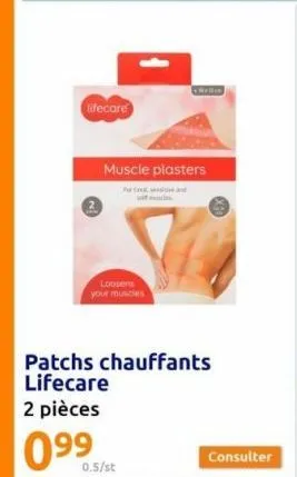 lifecare  muscle plasters  priva  neber  loosens your muscles  patchs chauffants lifecare 2 pièces 