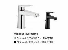 F  Mitigeur lave-mains (Chromé / 200NM.6 - 123 €TTC Noir mat / 200NN.4-185 €TTC 