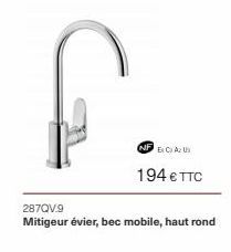 NFC AU  194 €TTC  287CV..  Mitigeur évier, bec mobile, haut rond 