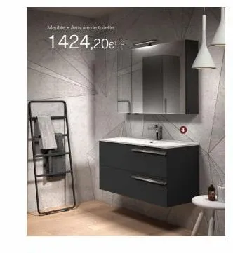 meuble+ armoire de toilette  1424,20€ttc 