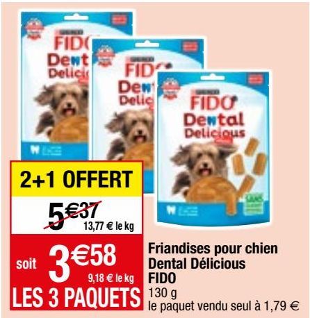 Friandises pour chien Dental Délicious FIDO 