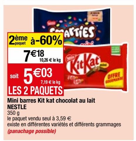 barres de chocolat Nestlé