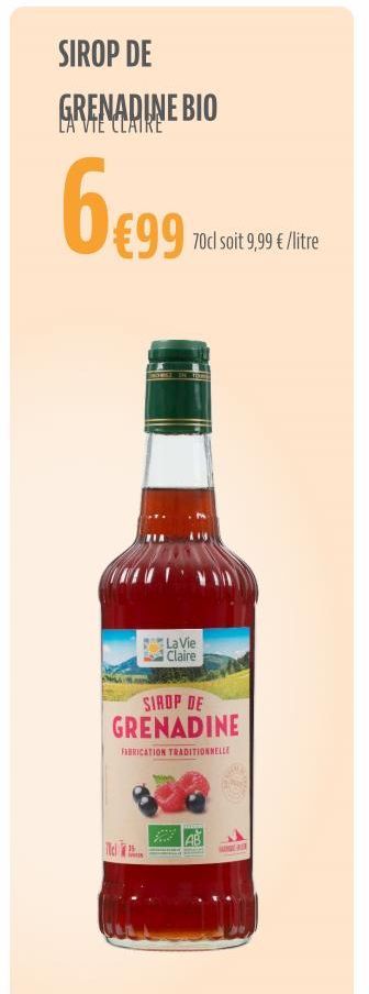 sirop de grenadine La vie claire