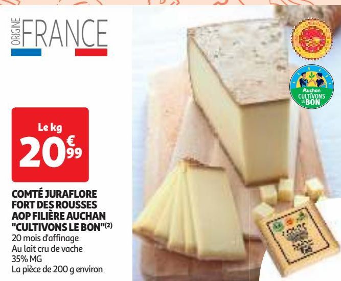 COMTE JURAFLORE FORT DES ROUSSES AOP FILIERE AUCHAN CULTIVONS LE BON 