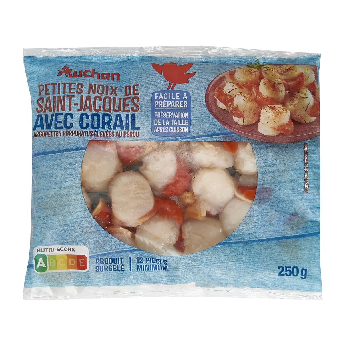 PETITES NOIX DE SAINT JACQUES AVEC CORAIL SURGELÉES AUCHAN