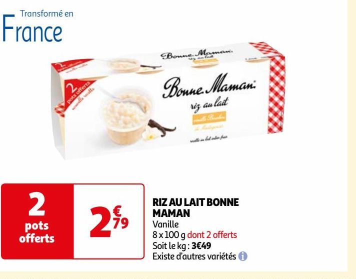 RIZ AU LAIT BONNE MAMAN