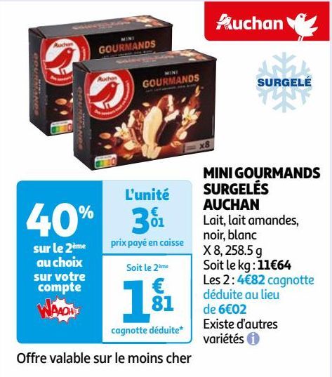 MINI GOURMANDS SURGELÉS AUCHAN