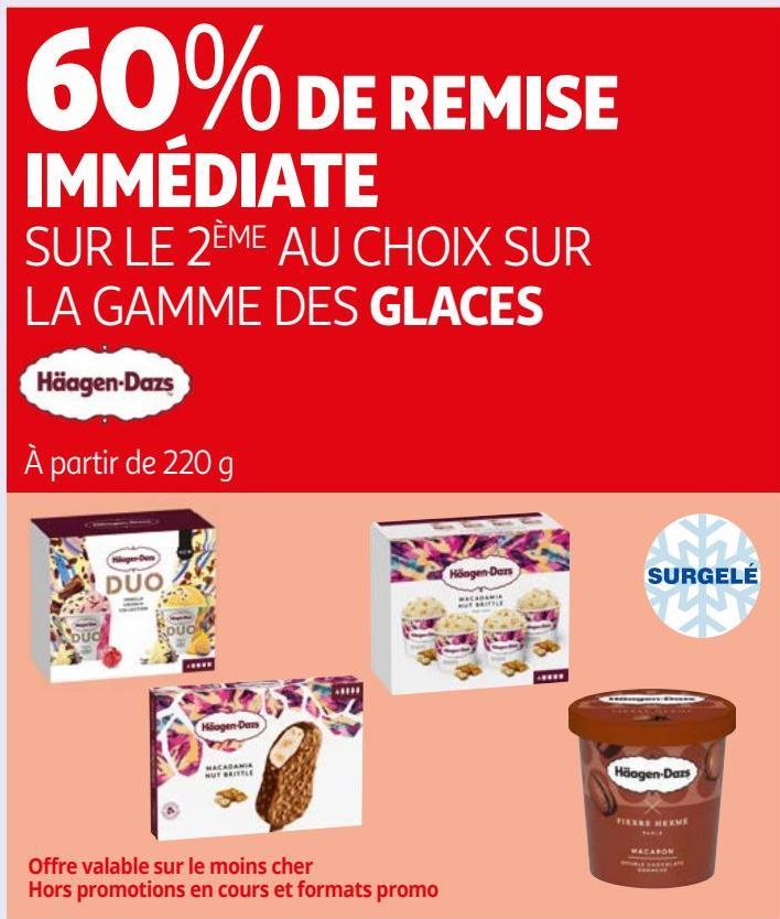 LA GAMME DES GLACES HAAGEN DAZS