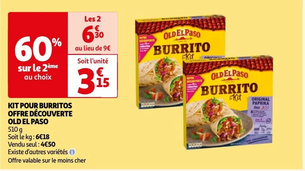  kit pour burritos offre découverte old el paso