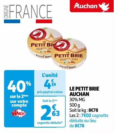 LE PETIT BRIE AUCHAN