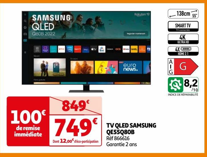 TV QLED SAMSUNG QE55Q80B