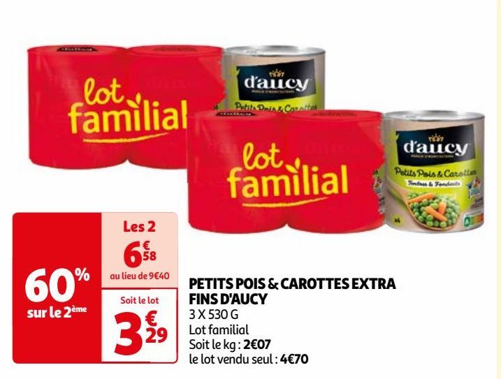 PETITS POIS & CAROTTES EXTRA FINS D'AUCY