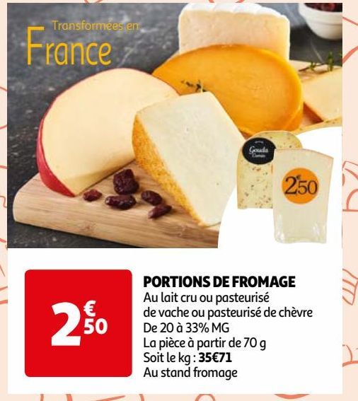 PORTIONS DE FROMAGE