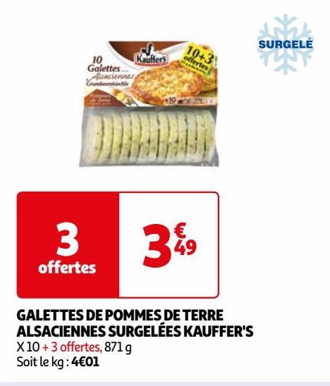 GALETTES DE POMMES DE TERRE ALSACIENNES SURGELÉES KAUFFER'S