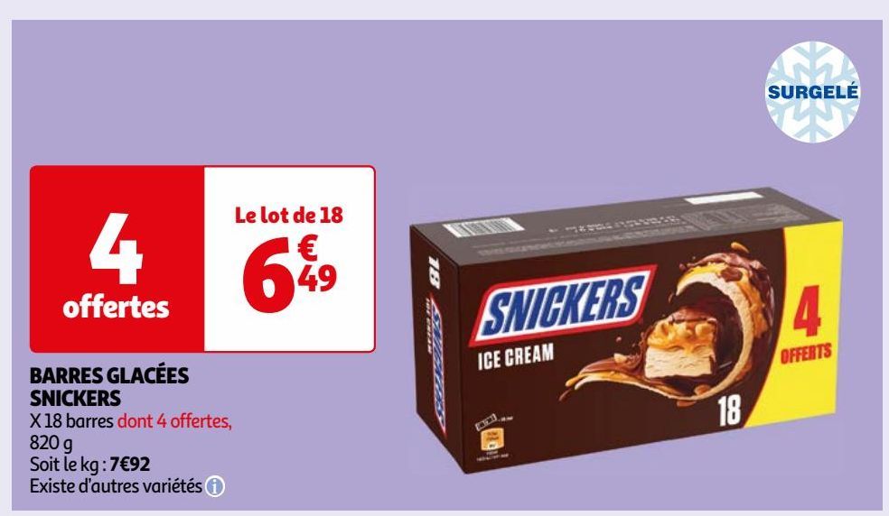 BARRES GLACÉES SNICKERS