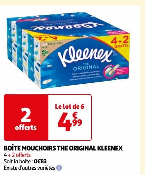 BOÎTE MOUCHOIRS THE ORIGINAL KLEENEX