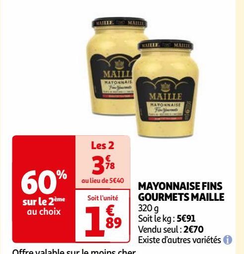 MAYONNAISE FINS GOURMETS MAILLE