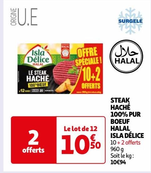 STEAK HACHÉ 100% PUR BOEUF HALAL ISLA DÉLICE