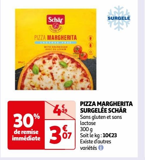 PIZZA MARGHERITA SURGELÉE SCHÄR