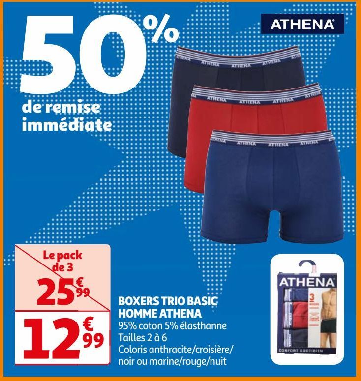 BOXERS TRIO BASIC HOMME ATHENA