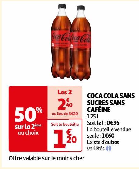 COCA COLA SANS SUCRES SANS CAFÉINE