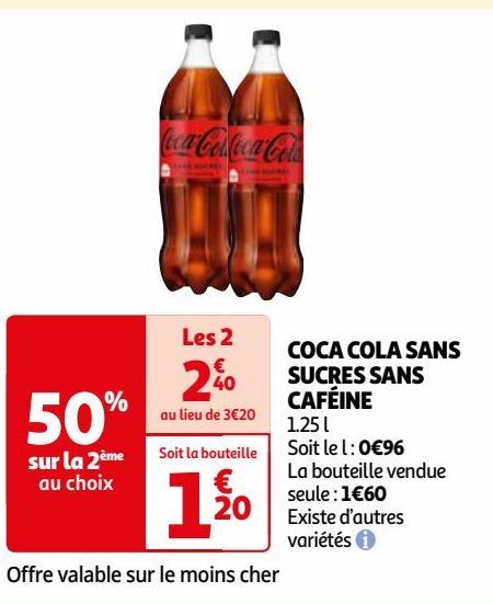 COCA COLA SANS SUCRES SANS CAFÉINE