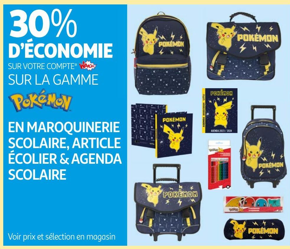 fournitures scolaires Pokemon