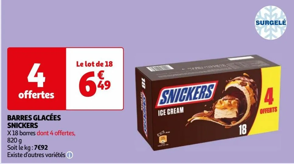 barres glacées snickers